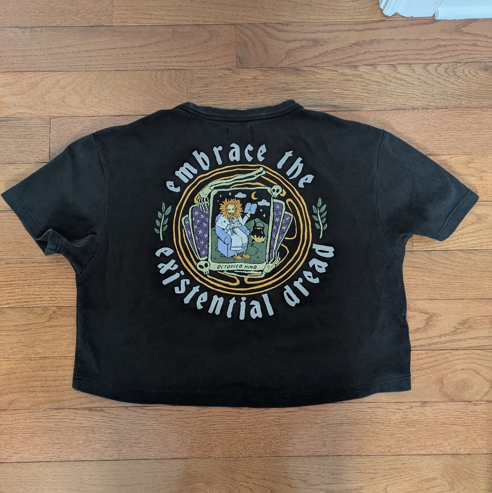 Octopied Mind Heavyweight Cropped Tee - Embrace the Existential Dread - Medium